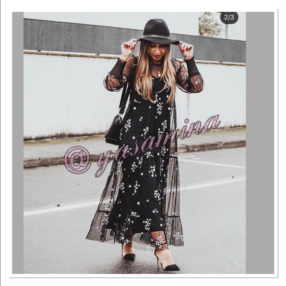 Last🔥Zara floral tulle dress bloggers favorite - Picture 7 of 10